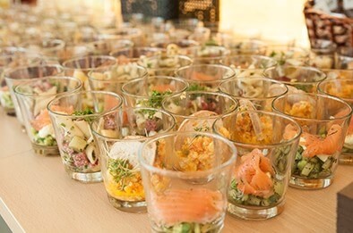 Buffet Häppchen in Gläsern